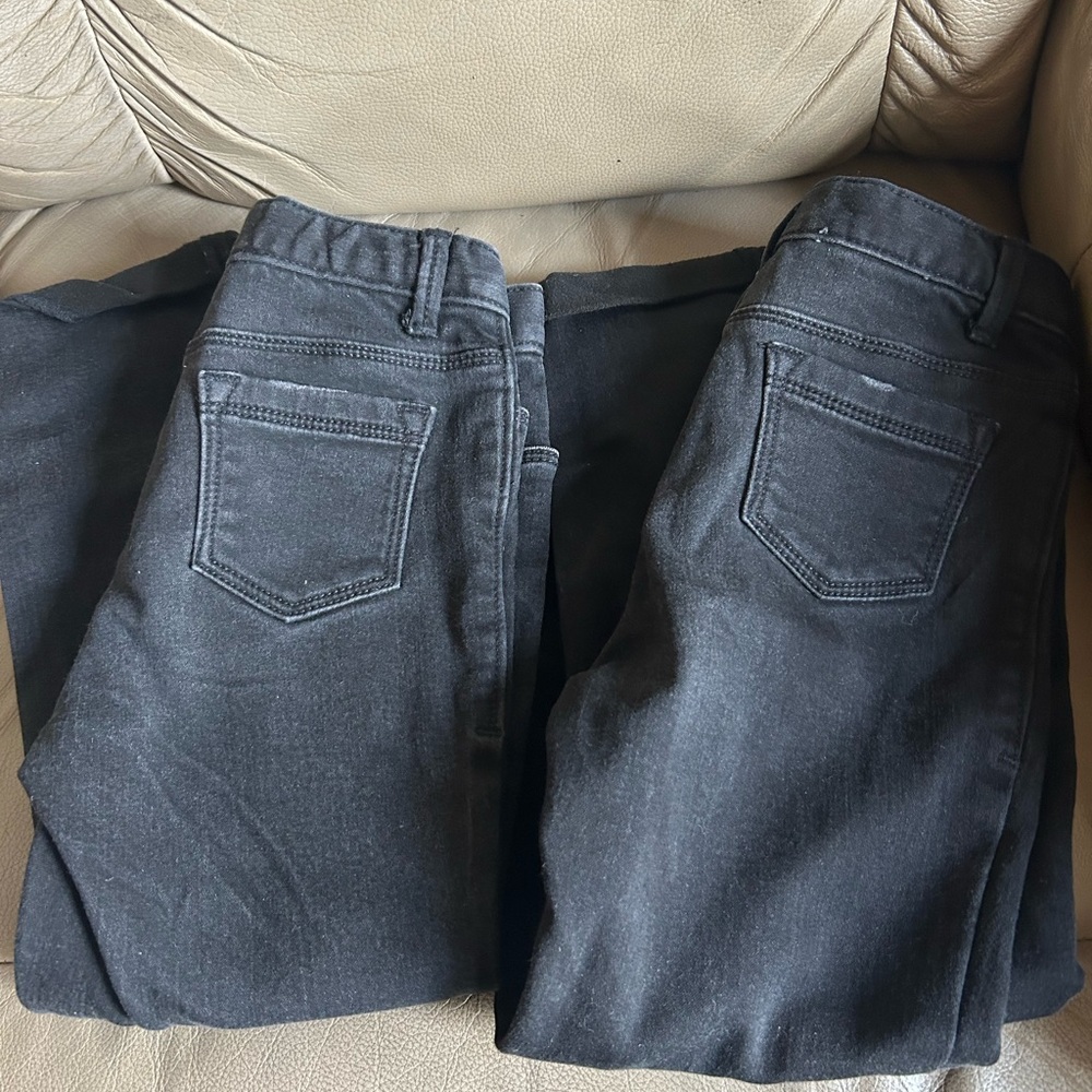 Old Navy Girls Boyfriend Black Pants Built In Warmth 5T EUC Lot Of 2